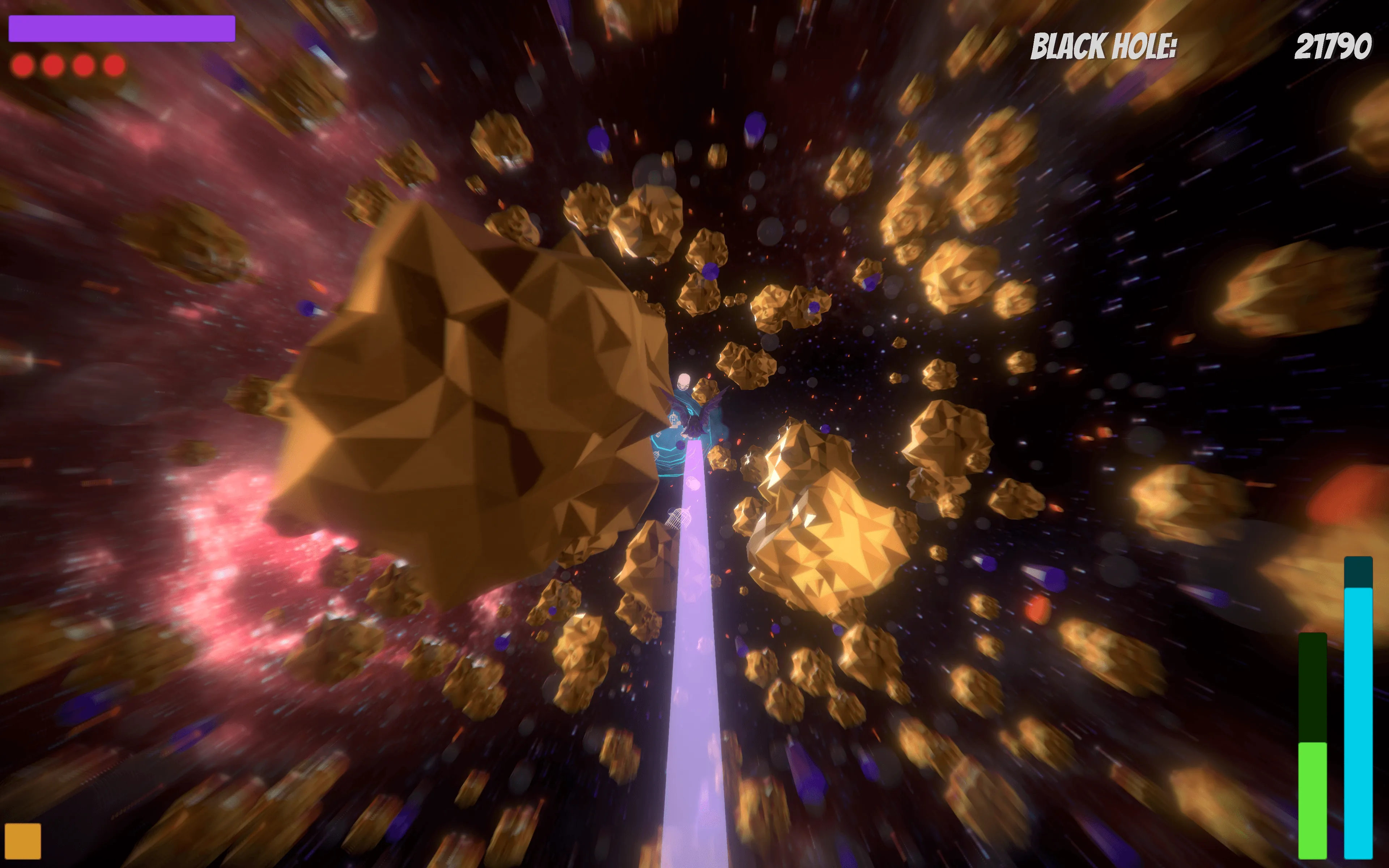 Birds in Space flight through an asteroid field