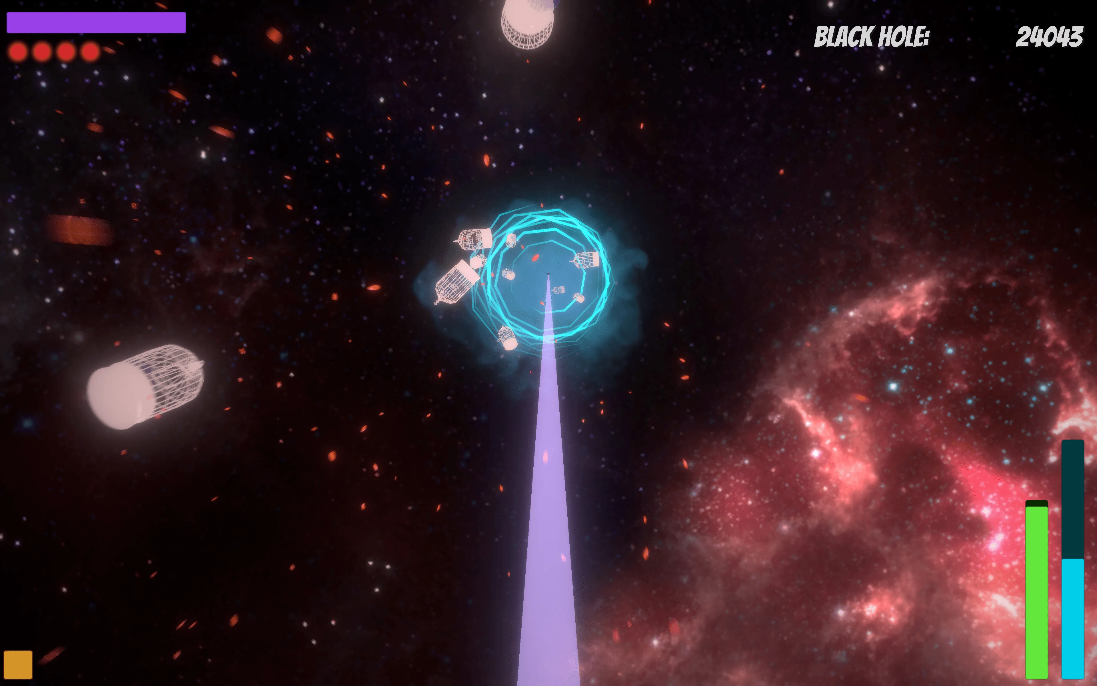 Birds in Space gameplay near a warp gate