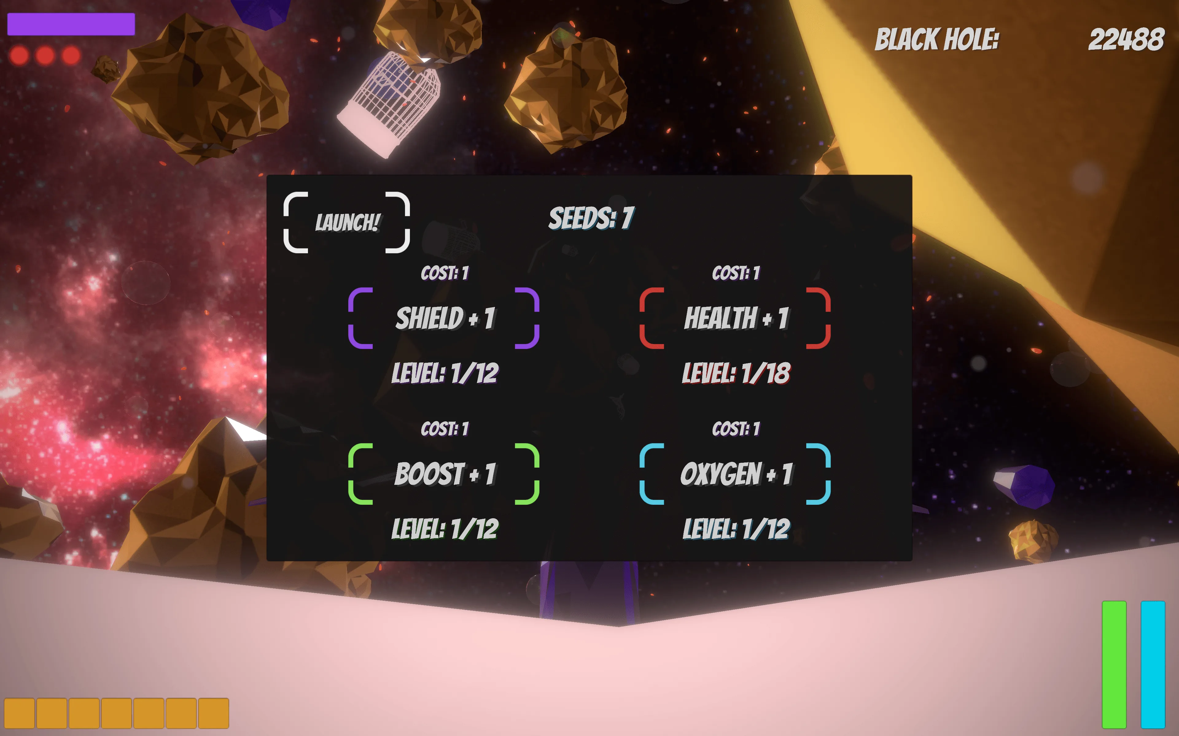 Birds in Space upgrade station